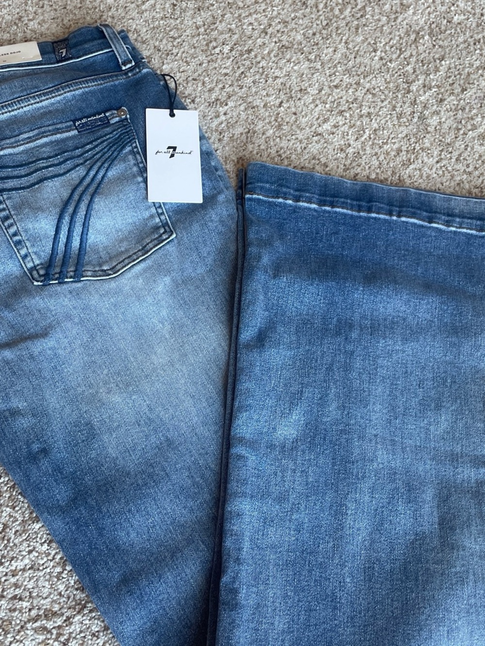 7 For All Mankind Women's Medium Blue Flare Jeans